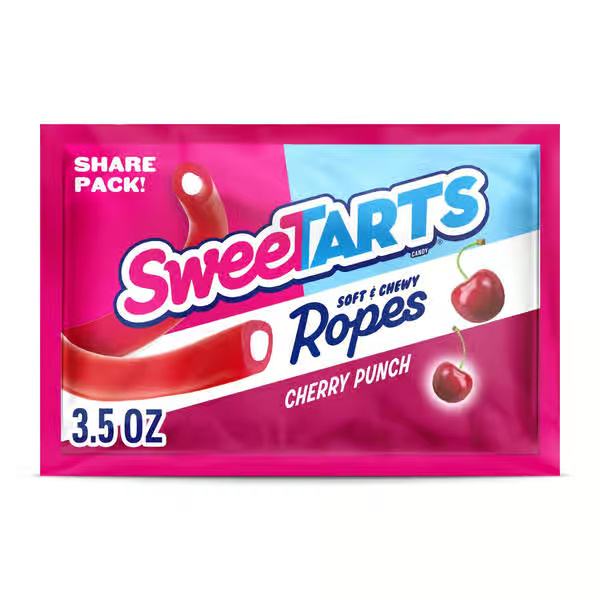 SweeTarts Cherry Punch Soft & Chewy Ropes Candy Share Pack