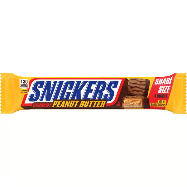 Snickers Crunchy Peanut Butter Squared Share Size Chocolate Bar Candy
