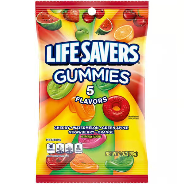 Life Savers 5 Flavors Gummy Candy Bag