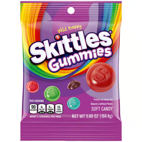 Skittles Wild Berry Gummies Soft Candy Bag