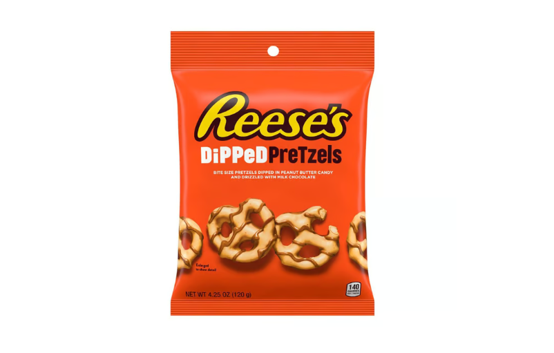 Reese's Peanut Butter Dipped Pretzels with Chocolate Drizzle Candy Bag