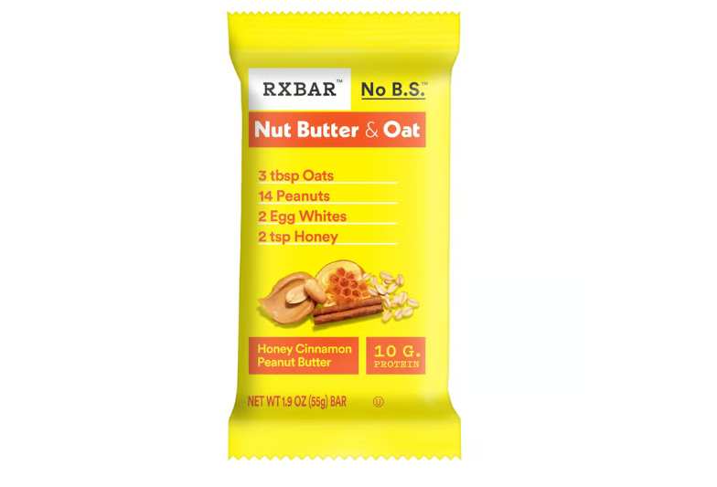 RXBAR Gluten-Free Nut Butter and Oat Honey Cinnamon Peanut Butter Protein Bar