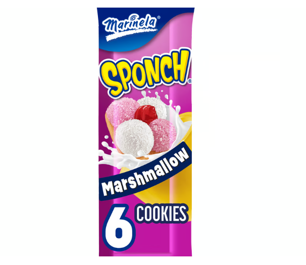 Marinela Sponch Marshmallow Coconut & Strawberry Cookies Bag