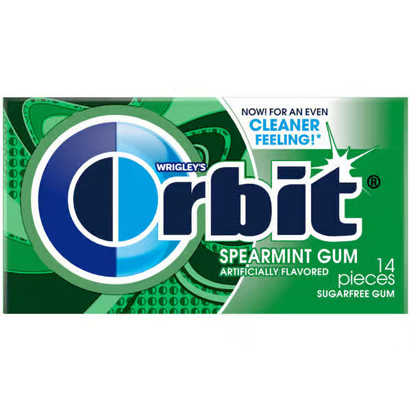Orbit Sugar Free Chewing Spearmint Gums Single Pack