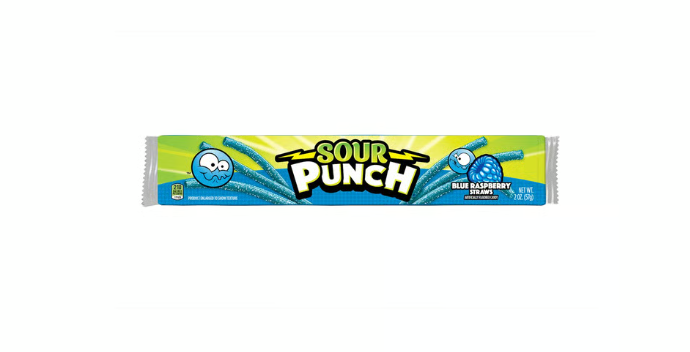 Sour Punch Blue Raspberry Straws Candy Tray
