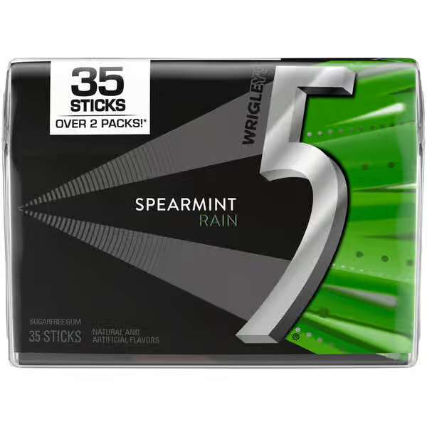 5 Gum Sugar Free Spearmint Rain Chewing Gum