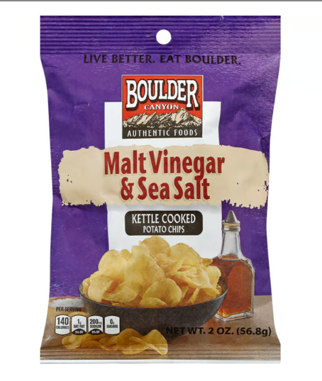 Boulder Canyon Kettle Cooked Malt Vinegar & Sea Salt Potato Chips