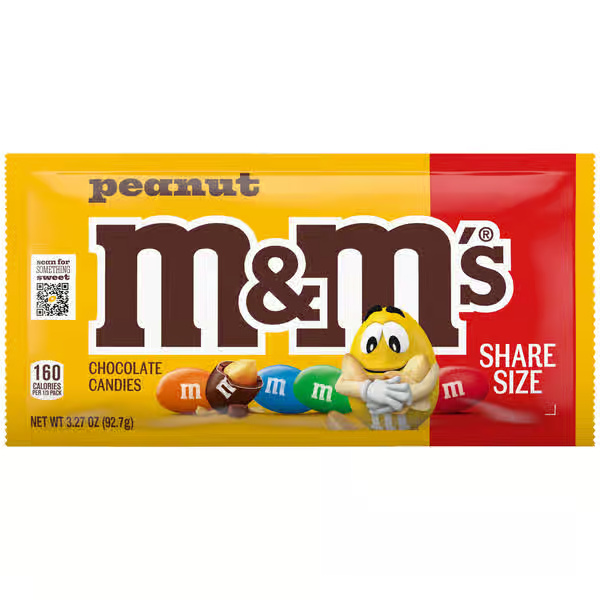 M&M's Peanut & Milk Chocolate Candies Bag Share Size