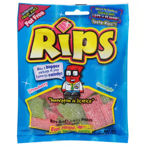 Rips Strawberry & Green Apple Bite Sized Licorice