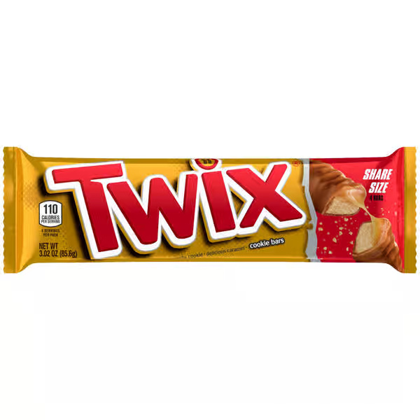 Twix Caramel Chocolate Candy Bar Share Size