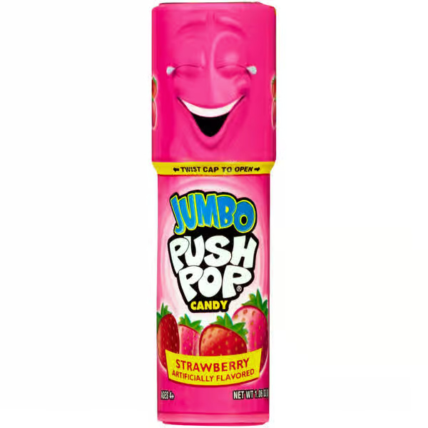 Push Pop Jumbo Strawberry Lollipop Candy