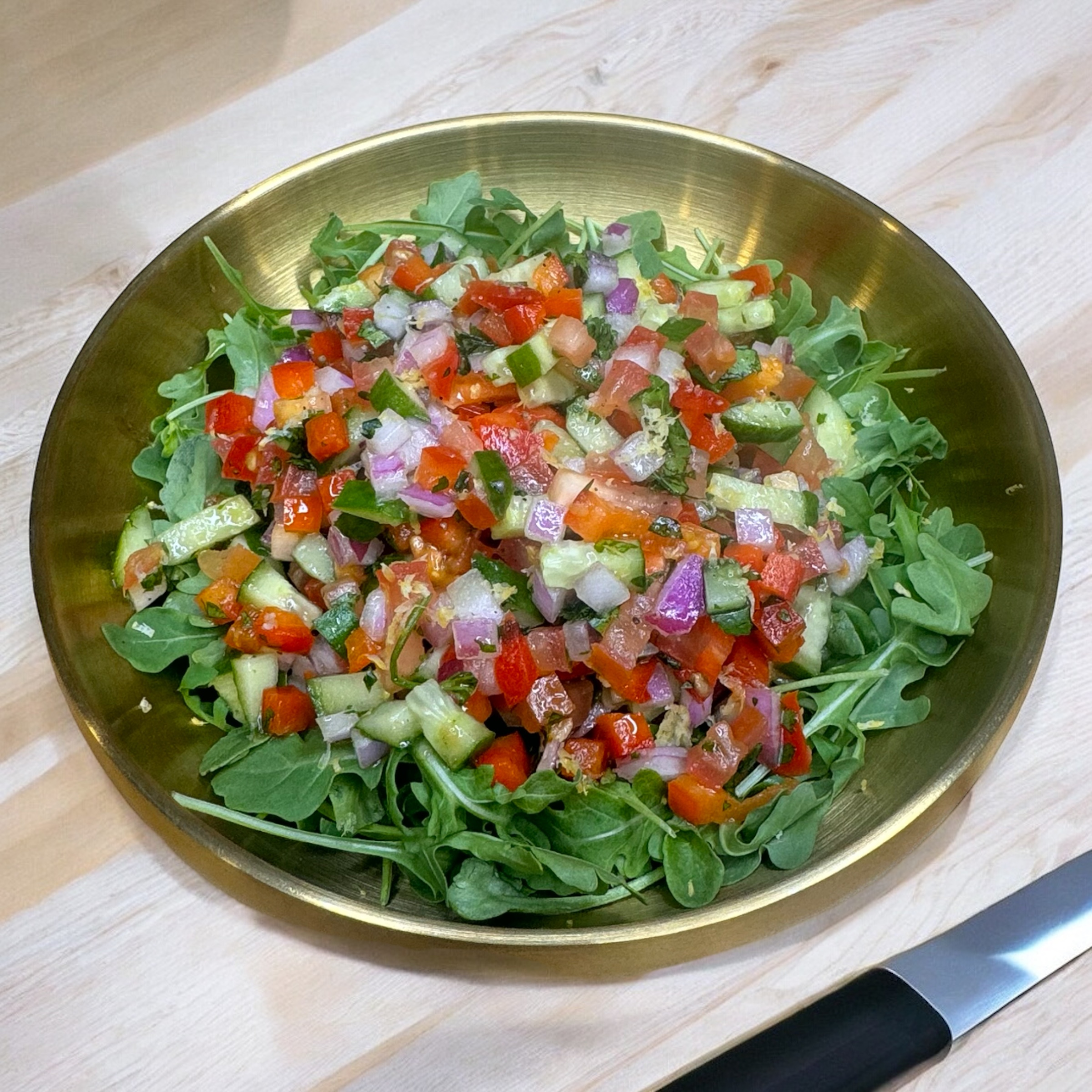 Israeli Salad With Arugula