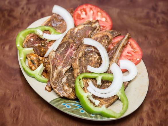 3 Pieces Lamb Chops Grilled and Rice