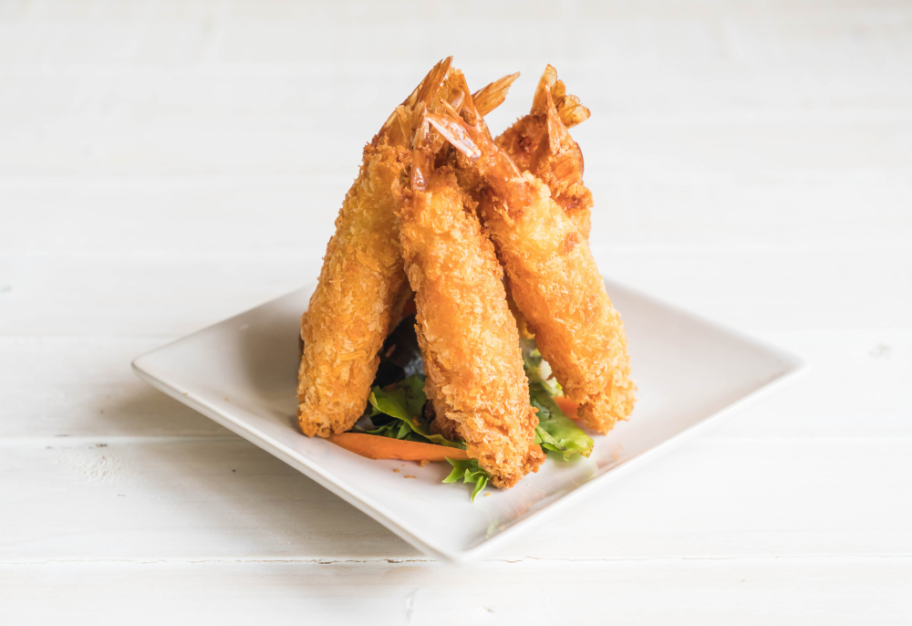 Fantail Shrimp (2), BBQ Ribs (2)/ Camarones Fantail (2), Costillas BBQ (2)